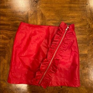NWT! Red mini skirt with front detail
